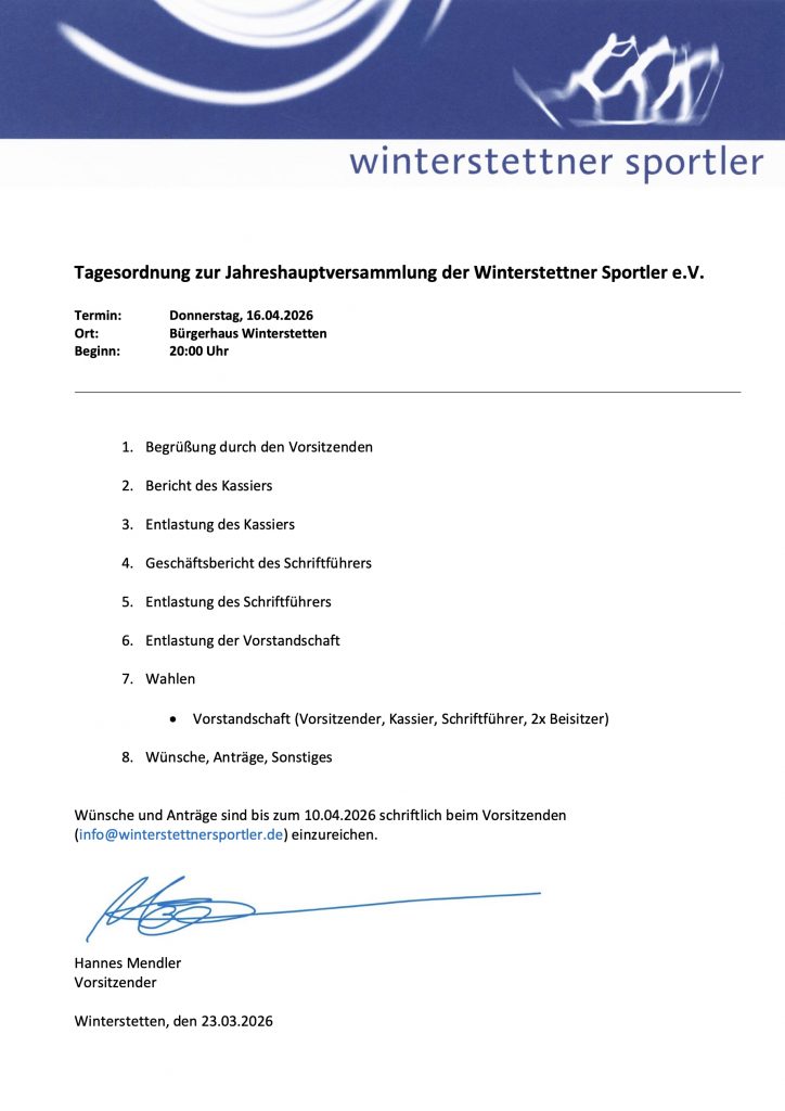 Tagesordnung Jahreshauptversammlung 2026 1